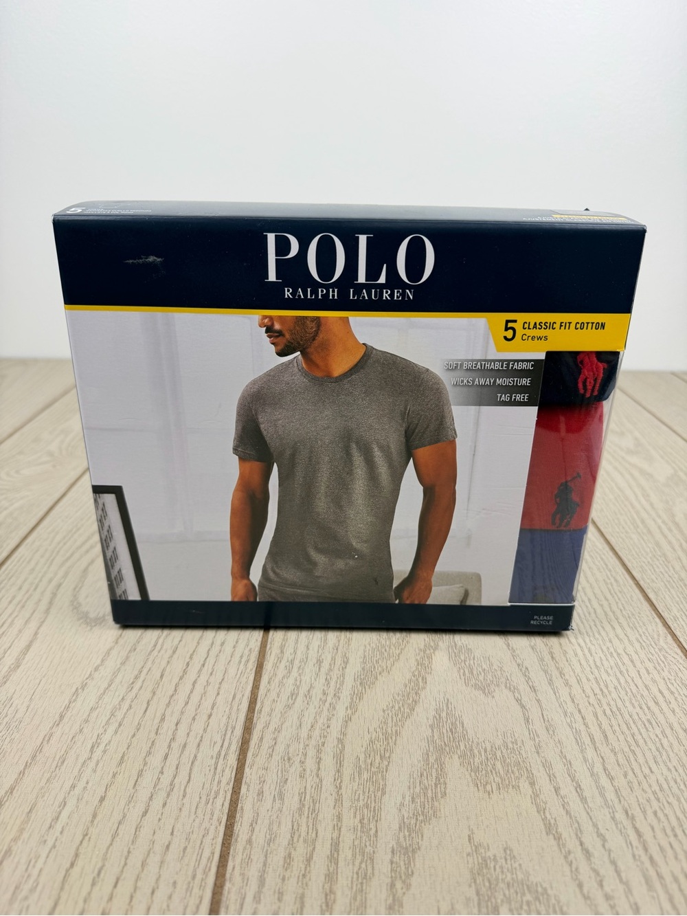 Polo Ralph Lauren Men's 5 Pack Classic Fit Cotton Crews Small Multi $69.50